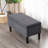 32" Upholstered Storage Ottoman Bench With Corduroy Fabric-988864858
