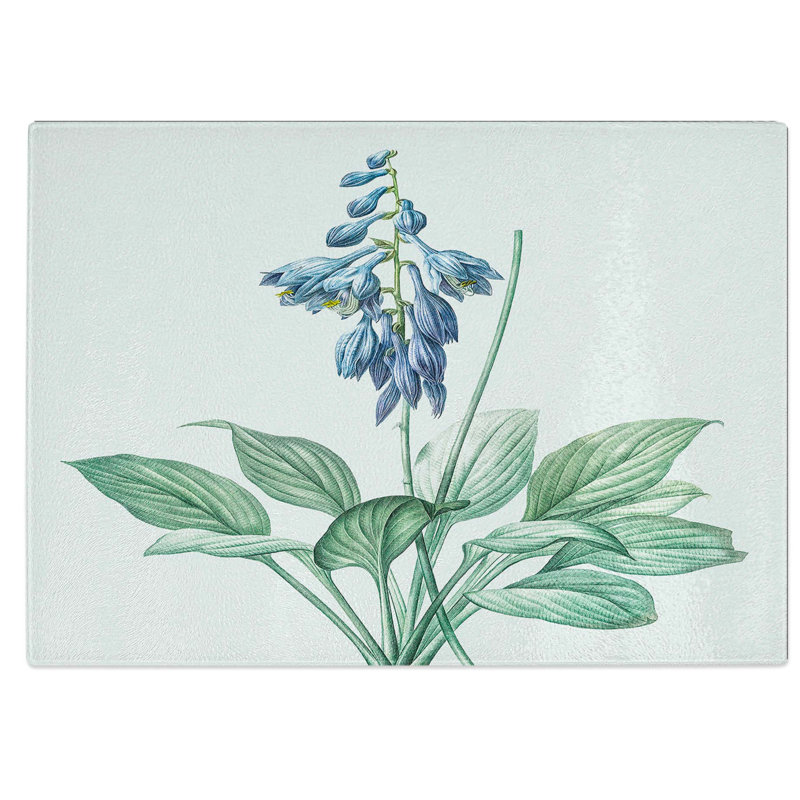 Tempered Glass Daylily Flowers Chopping Board, 39 cm W x 28.5 cm L