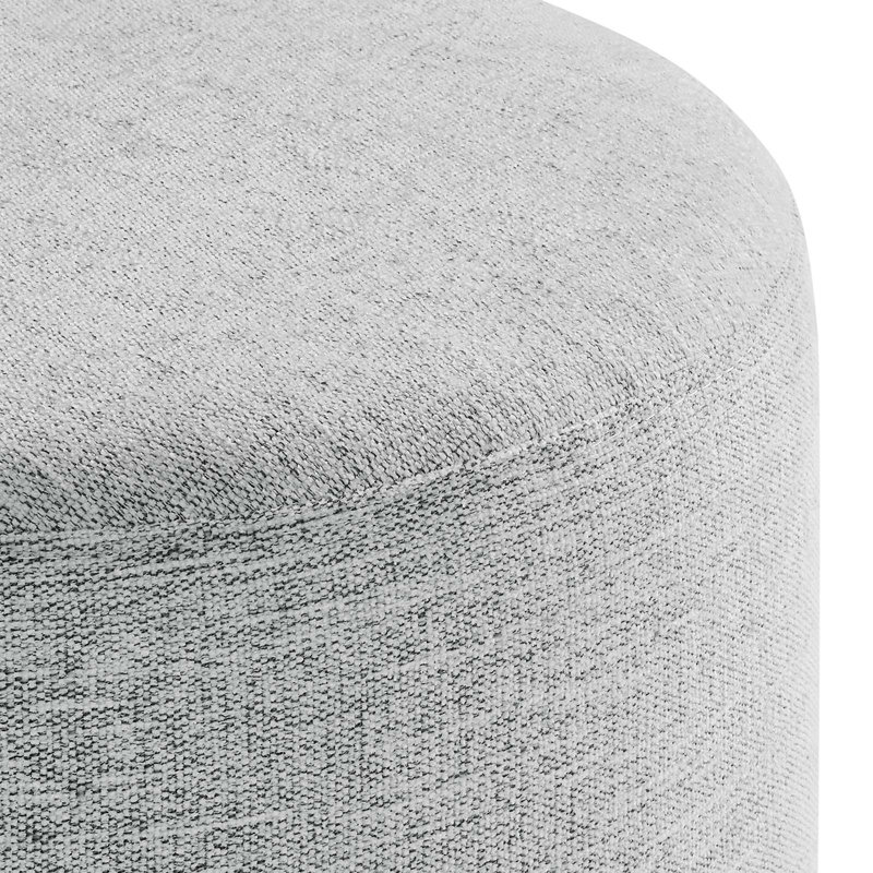 Modway Callum Upholstered Ottoman, Heathered Weave Light Gray Fabric