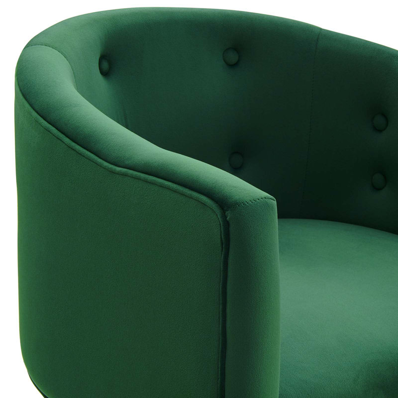 Savour Tufted Performance Velvet Accent Chair, Emerald Velvet