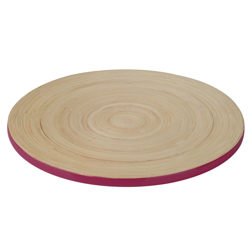 Griselda Bamboo Solid Colour Round Placemat, Pink