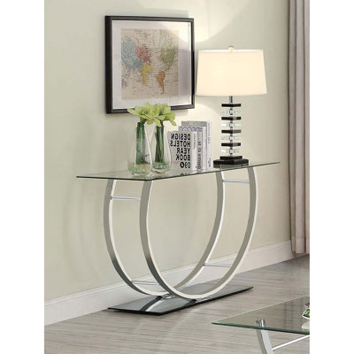 Console glamour avec plateau en verre trempé
