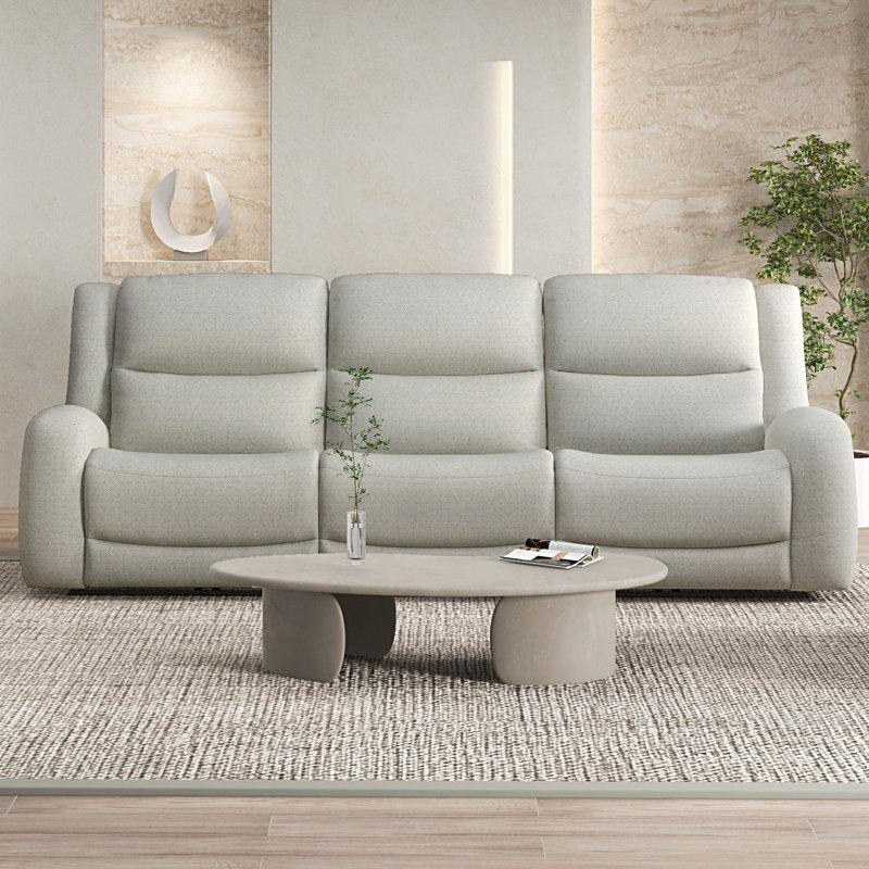 Canapé transitionnel l 88,4 po, beige, Tissu beige