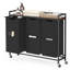Trieur de linge, 43,5 gallons (165 L) Panier à linge avec 3 compartiments, chariot à roulettes, tablettes, sacs amovibles, poches-1477061604