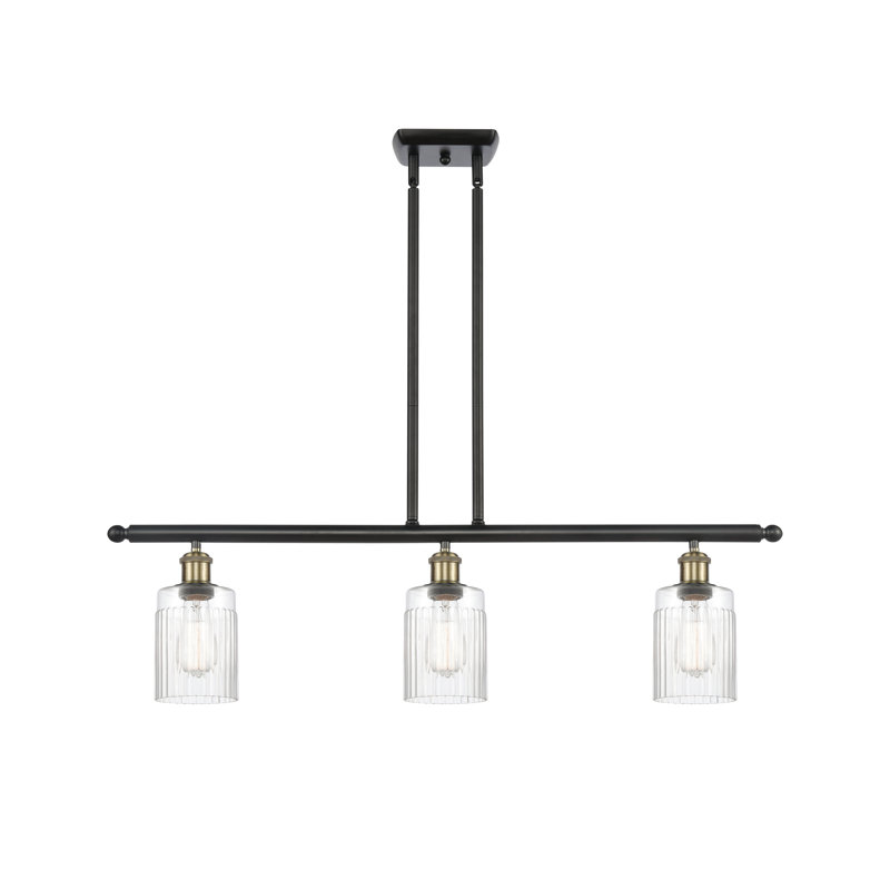 Caplinger 3 - Light Kitchen Island Pendant, 6 Watt Vinage LED Bulb, Black Antique Brass