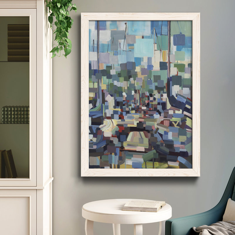 " MORNING BOATS I ", 31" H x 44" W x 1" D, White Paper