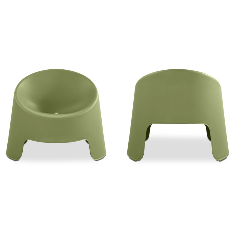 Nolla Outdoor Accent Chair Set of Two Light Grey, Green