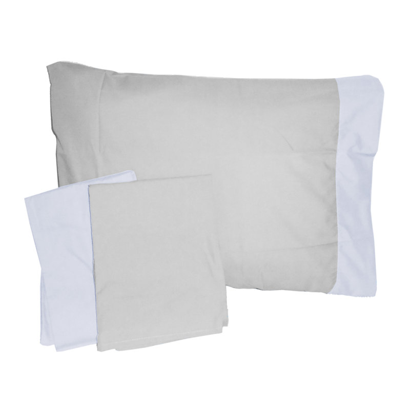 Ensemble de draps pour lit de bébé 3 pièces Mckoy, Gris / bleu