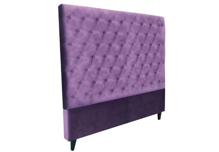 Leigh Upholstered Headboard, King, Bella Black Performance Velvet, Brown Mahogany