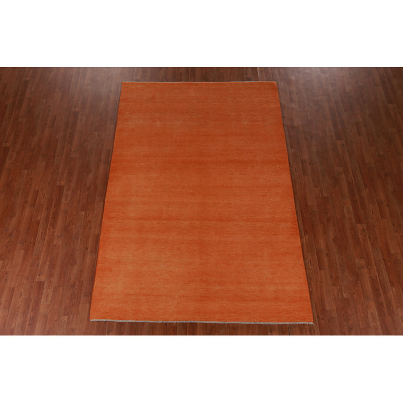 Tapis orange moderne Gabbeh 6 x 9