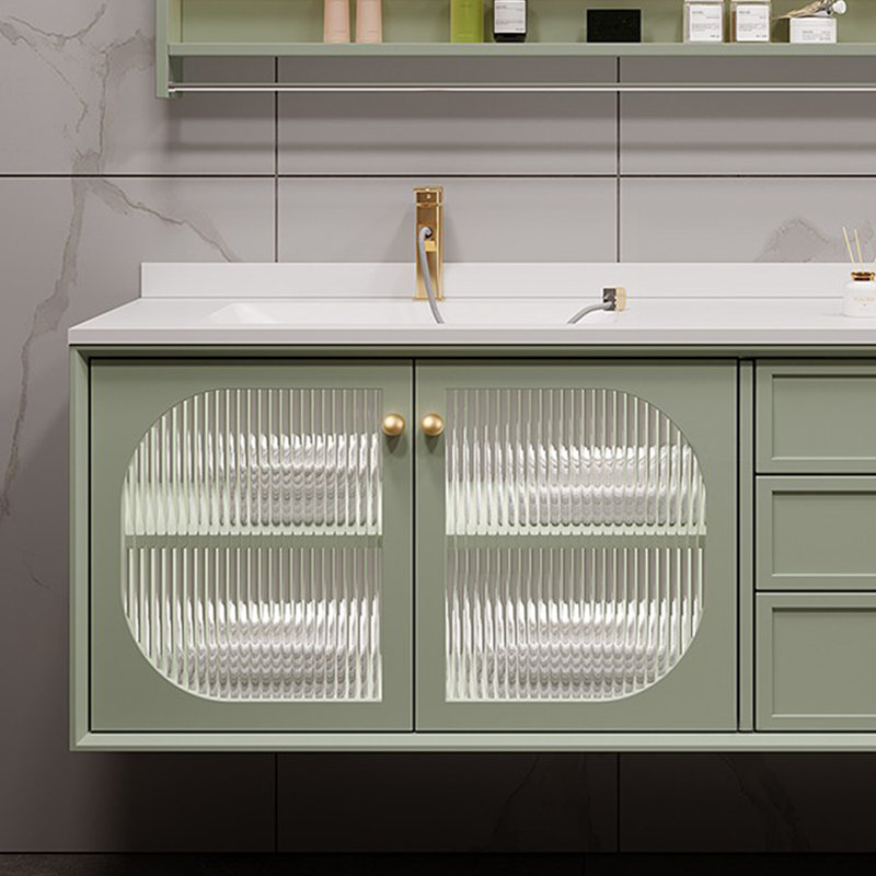 French style modern simple bathroom cabinet, Green, 51"