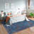 GLN Rugs Contemporary Collection - Machine Washable Modern Area Rug, Contemporary Washable Rug, Non Slip Area Rug, Abstract Living Room Rug, Bedroom Rug, Bathroom Rug (Dark Blue Rug)-908924700