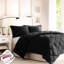 Édredon très grand 3M - noir, réversible, losange, duvet synthétique, 2 taies décoratives, antitaches, style tendance-124311697
