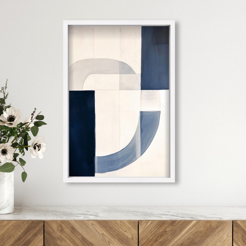 Oliver Gal Sunset Serenity V Abstract - Luxury Shadowbox Framed Wall Art, 31.5" H x 21.5" W, White