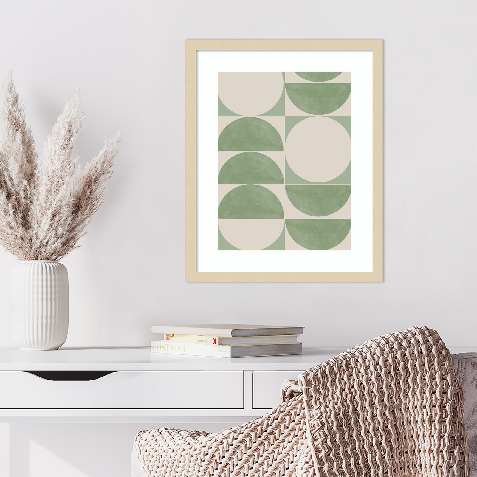 Mid Century Modern 01 Print, Brown, 21" H x 17" W