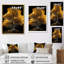 Arbre d'or jaune majestueux sur toile-91889337-91889340