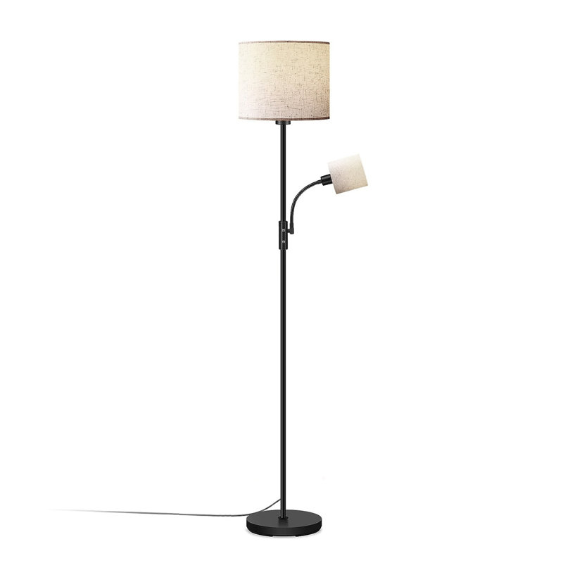 Sarely 67.32In Floor Lamp with Linen Shade Adjustable Reading Light Modern Decoration Standing Lamp, Beige
