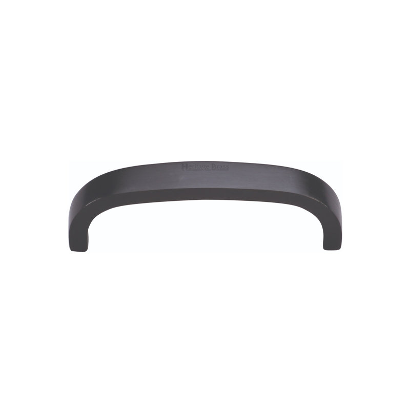Heritage Brass Heritage D Shaped Cabinet Pull, Matt Black, 8.9cm L x 1.3cm W x 3.2cm D