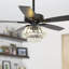 Ventilateur de plafond en cristal 52 po avec ensemble d'éclairage et télécommande Micah-1520521774