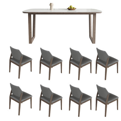 Rock board simple dining table and chair set