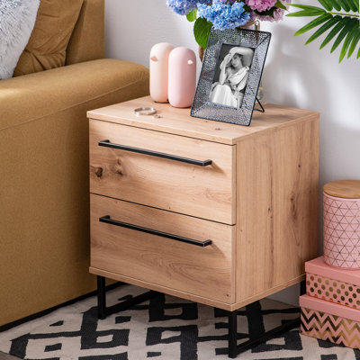 Nuvraj 61cm W Bilaminate Chipboard Bedside Table