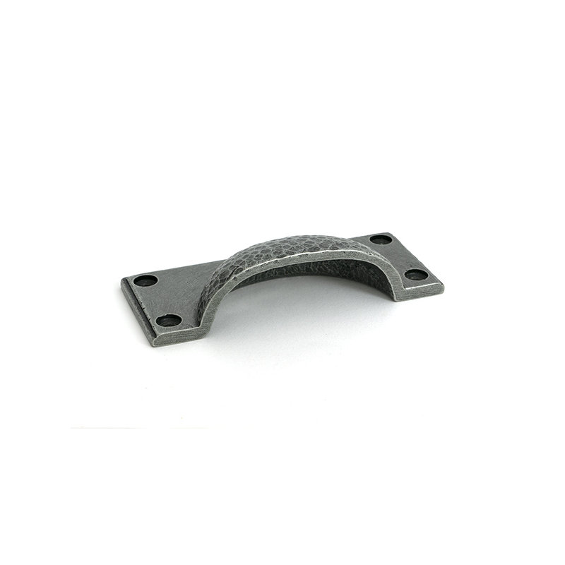 3.3 cm Centre Hammered  Art Deco cup/Bin Pull, Pewter Patina