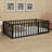 Metal Floor Bed Frame With Fence And Door-1376583660