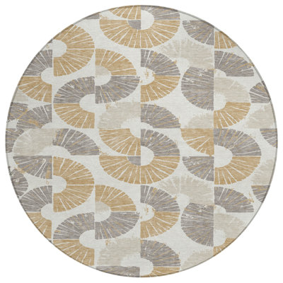 Machine Washable Indoor/Outdoor Chantille ACN2462 Spiral Rug
