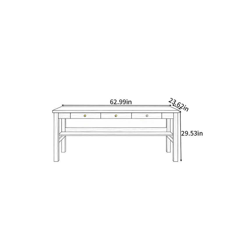 Bureau d'écriture, 29.53" H x 62.99" W x 23.62" D