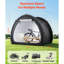 Rangement extérieur imperméable pour 4 à 5 vélos, avec revêtement double, tissu 210D enduit argent, plateau arqué pour éviter la formation d'eau, poteaux en fibre de verre renforcé, stabilité multi-points, poids léger