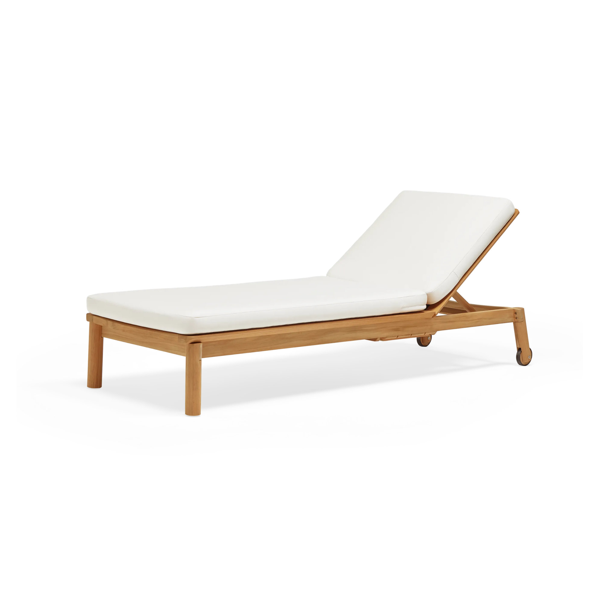 Haven 27.5'' Outdoor Teak Chaise Lounge, Sunbrella Canvas