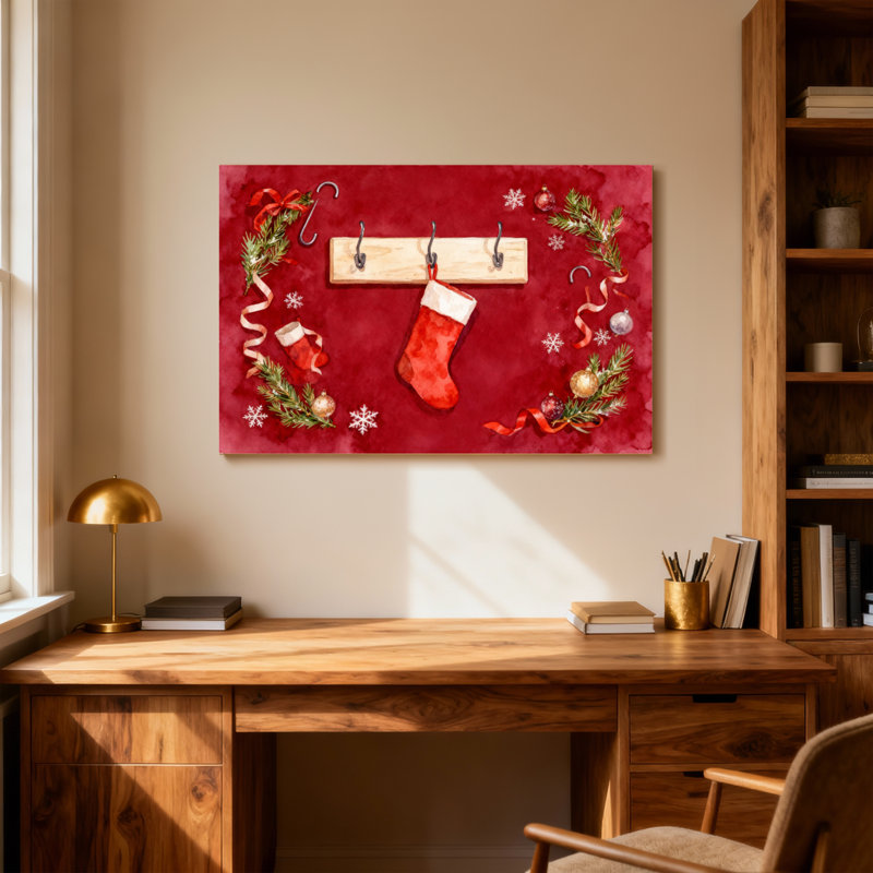 Décoration de Noël bas de Noël couronne de Noël flocon de neige, H 12 po x l 18 po