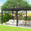 Pergola à persiennes avec cadre en aluminium 10 x 19 pi et persiennes en acier-124670069