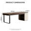 Solid Wood Solid Wood and Stainless Steel Credenza Desk with Built-In Electrical Outlet