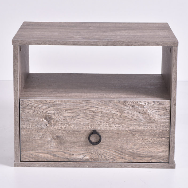 Rebbeca 50 cm W Bedside Table, Alaska Oak