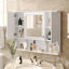 Armoire à pharmacie murale, armoire de salle de bain moderne, armoire à miroir avec tablettes ouvertes, armoire de vestibule-1053672794
