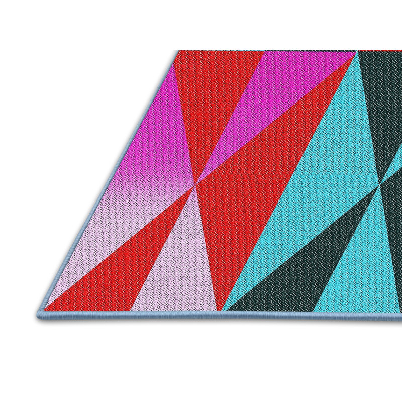 Tapis géométrique vert mer Kiger, Rectangle 2 pi x 3 pi