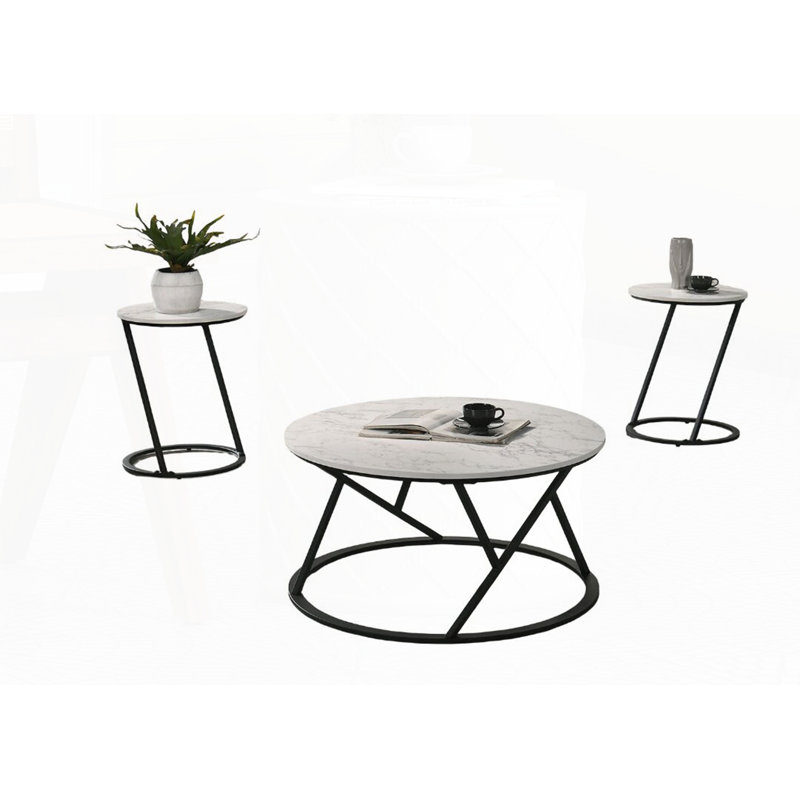 Ensemble de table contemporain 3 pièces, Blanc