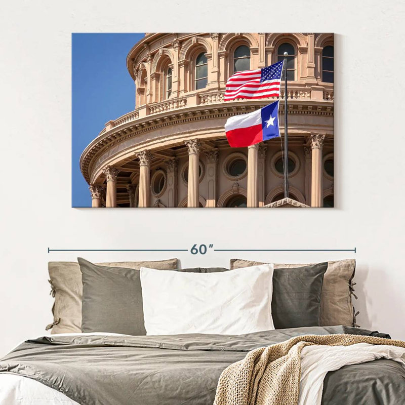 Nicci Texas Capitol Flags, 34" H x 51" W