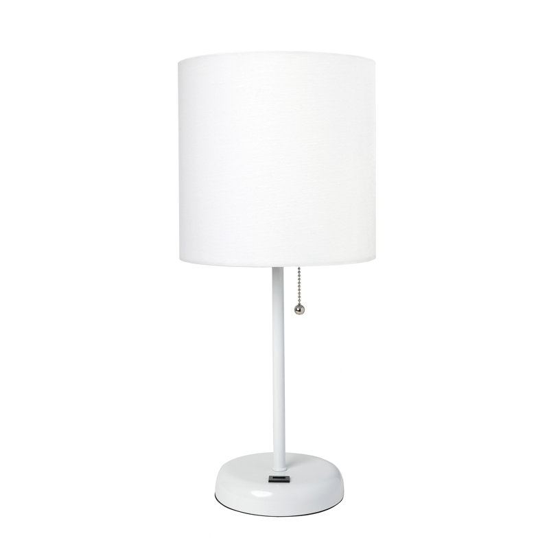 Delp Metal USB Table Lamp, No, White, White