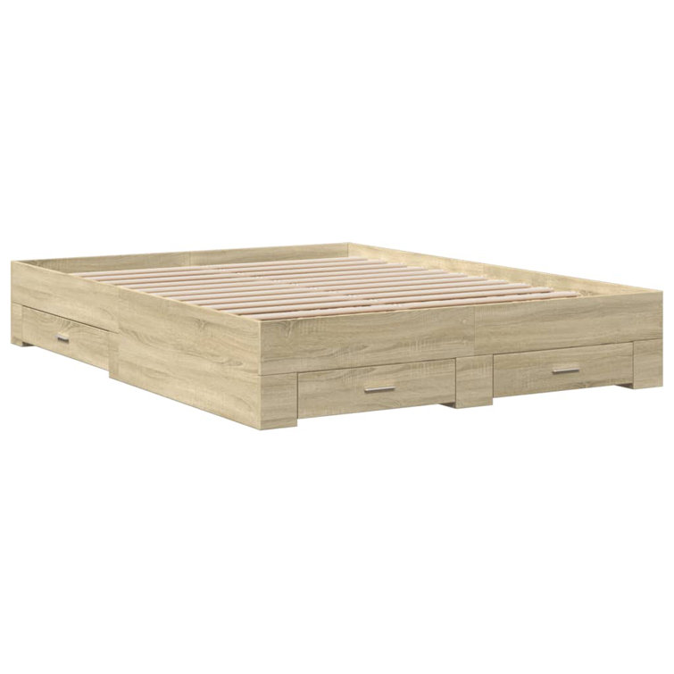 Vidaxl Bed Frame With Drawers Engineered Wood