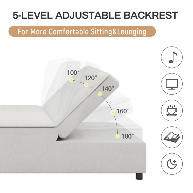 4-in-1 Convertible Sofa Bed Transforms into a Chair Bed and Multi - Function Folding Ottoman Bed.