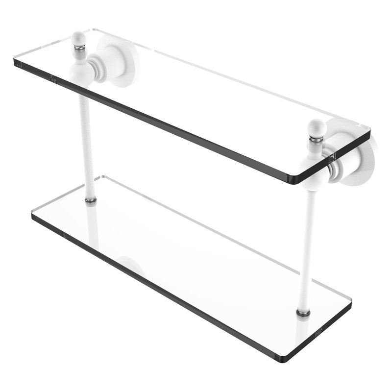 Lera 2 Piece Tiered Shelf, 16" W x 12" H, Matte White