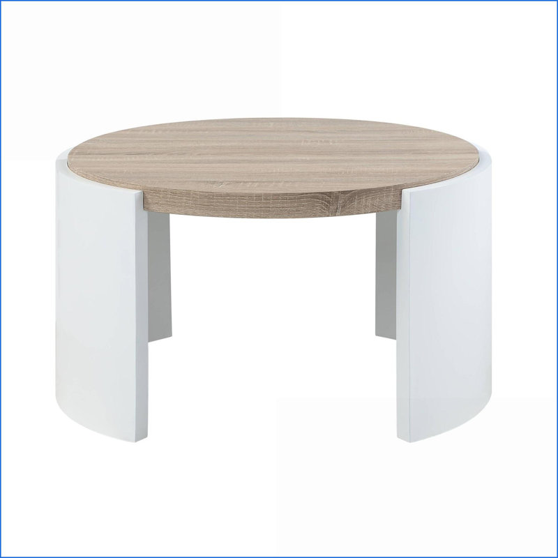 Chêne & amp; Table basse blanche moderne pour le salon, capacité de poids de 70 lb, bois composite durable