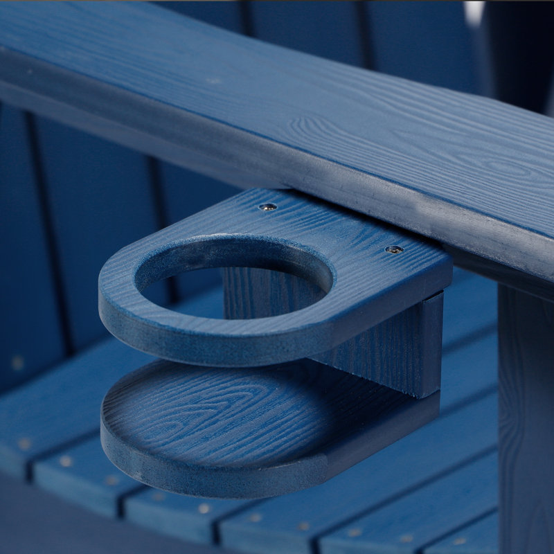 Chaise Adirondack en plastique Dutta, Bleu marine