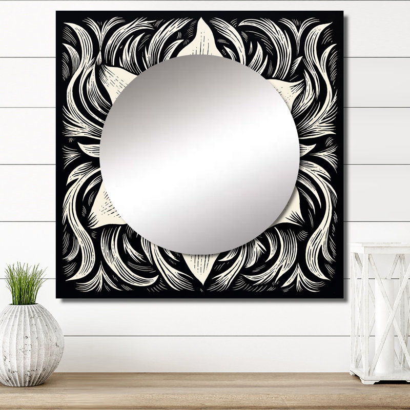 Leggon - Miroir carré iris, art mural pour salle de bain, 23 po x 23 po