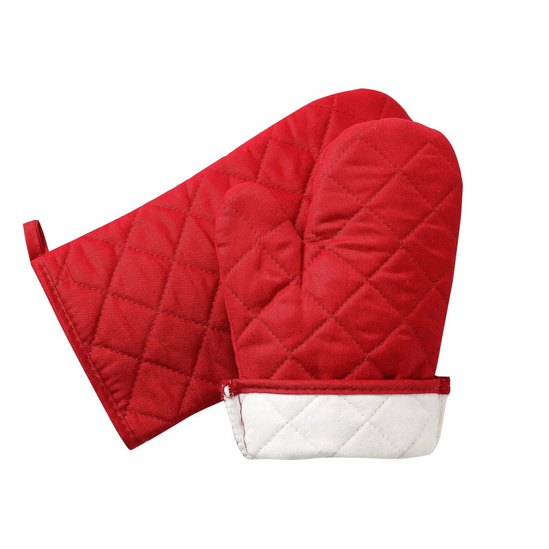 Ensemble de gants de cuisine en polyester Home Mart Goods, Rouge