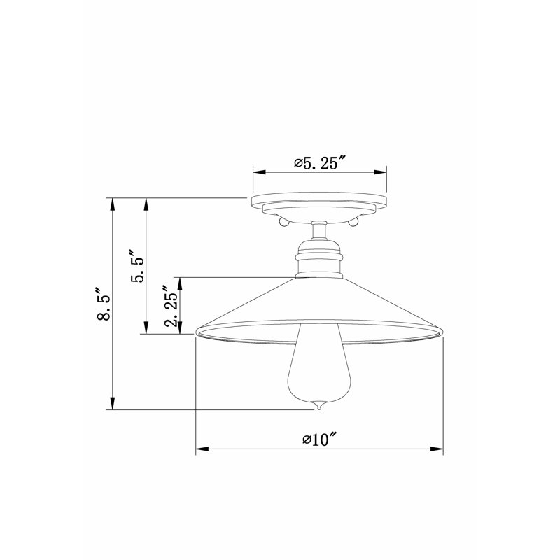 Crewe Semi Flush Mount, Antique Bronze
