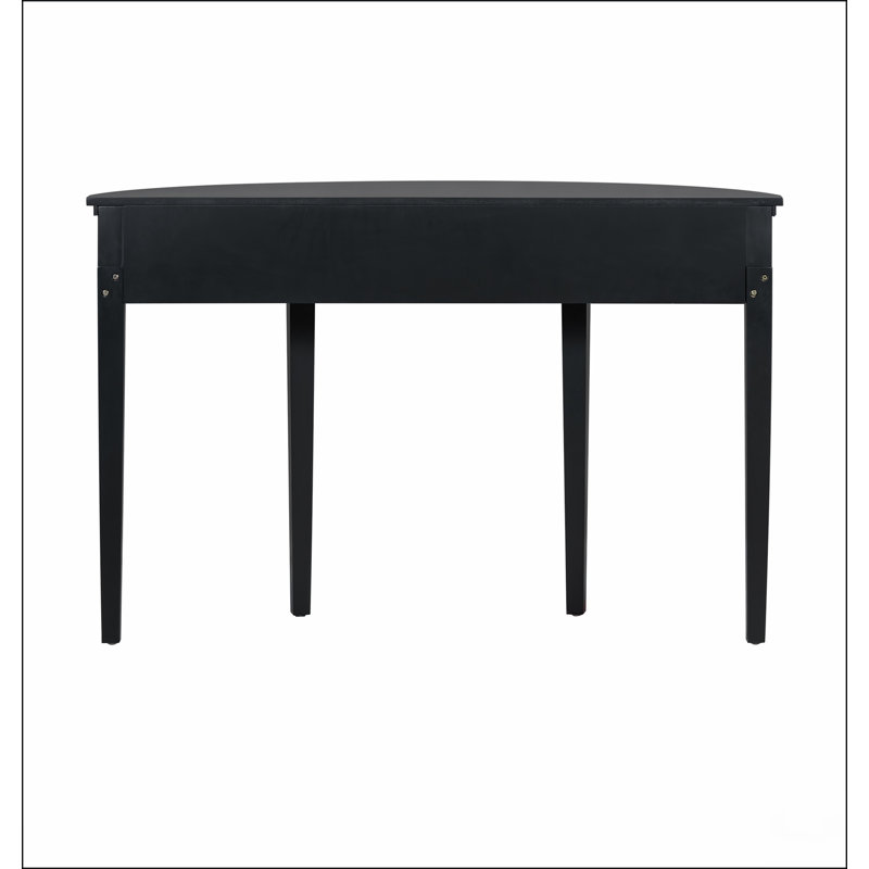 Caractéristiques distinctives de la console en placage de pin avec tiroirs à rayures verticales et quatre pieds, Noir