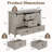  4-piece Farmhouse & Barn Door Design Bedroom Set, King Size, Gray-1432591281-1432591283